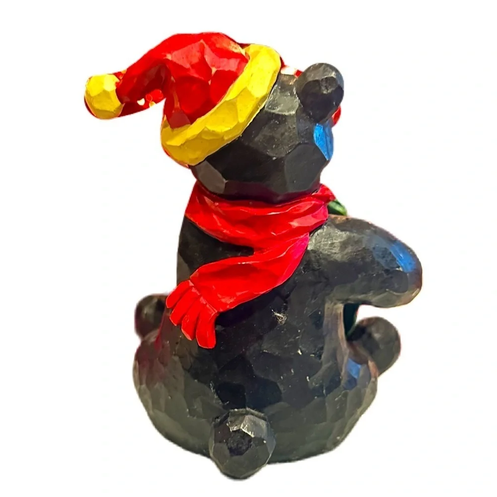 Santa Black Bear Christmas‎ Wreath Holiday Picture Frame